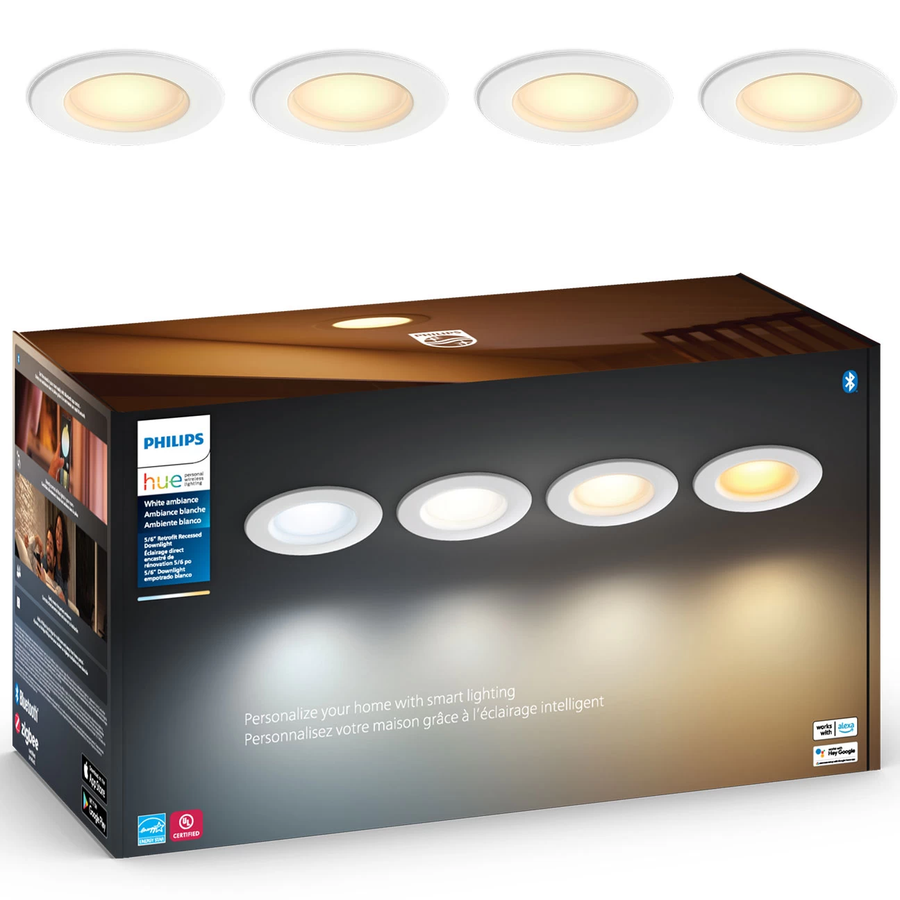 Philips Hue Hue 5/6IN White Ambiance Smart LED Recessed Retrofit - Image 5