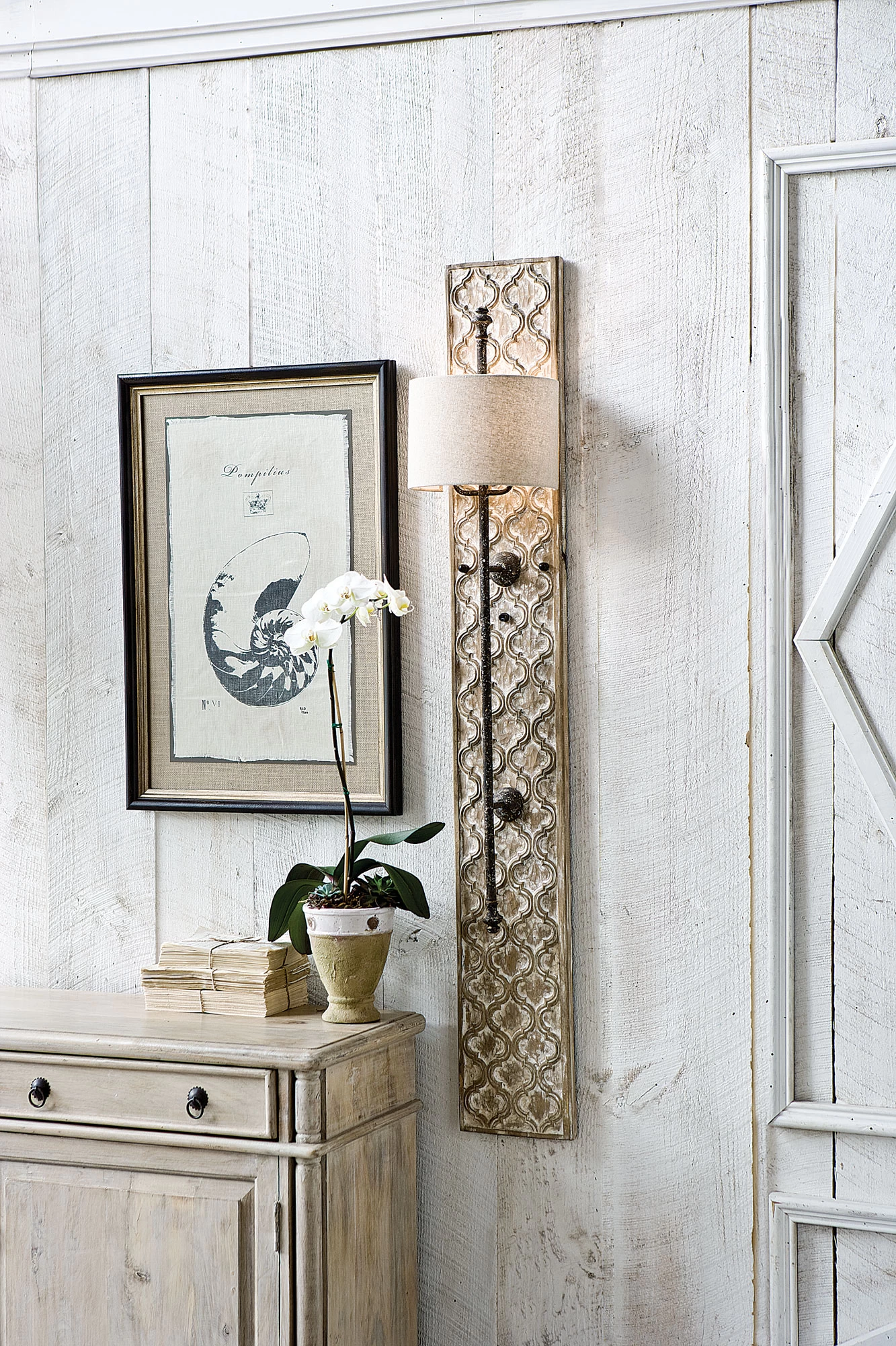 Carved Panel Wall Light