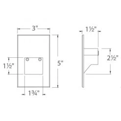 12V Vertical Scoop Rectangle Step / Wall Light Amber CCT