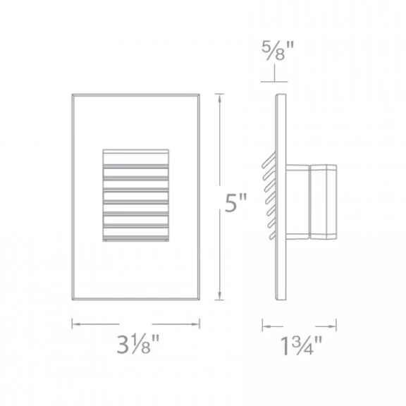 12V Louvered Vertical Landscape Step / Wall Light Amber CCT