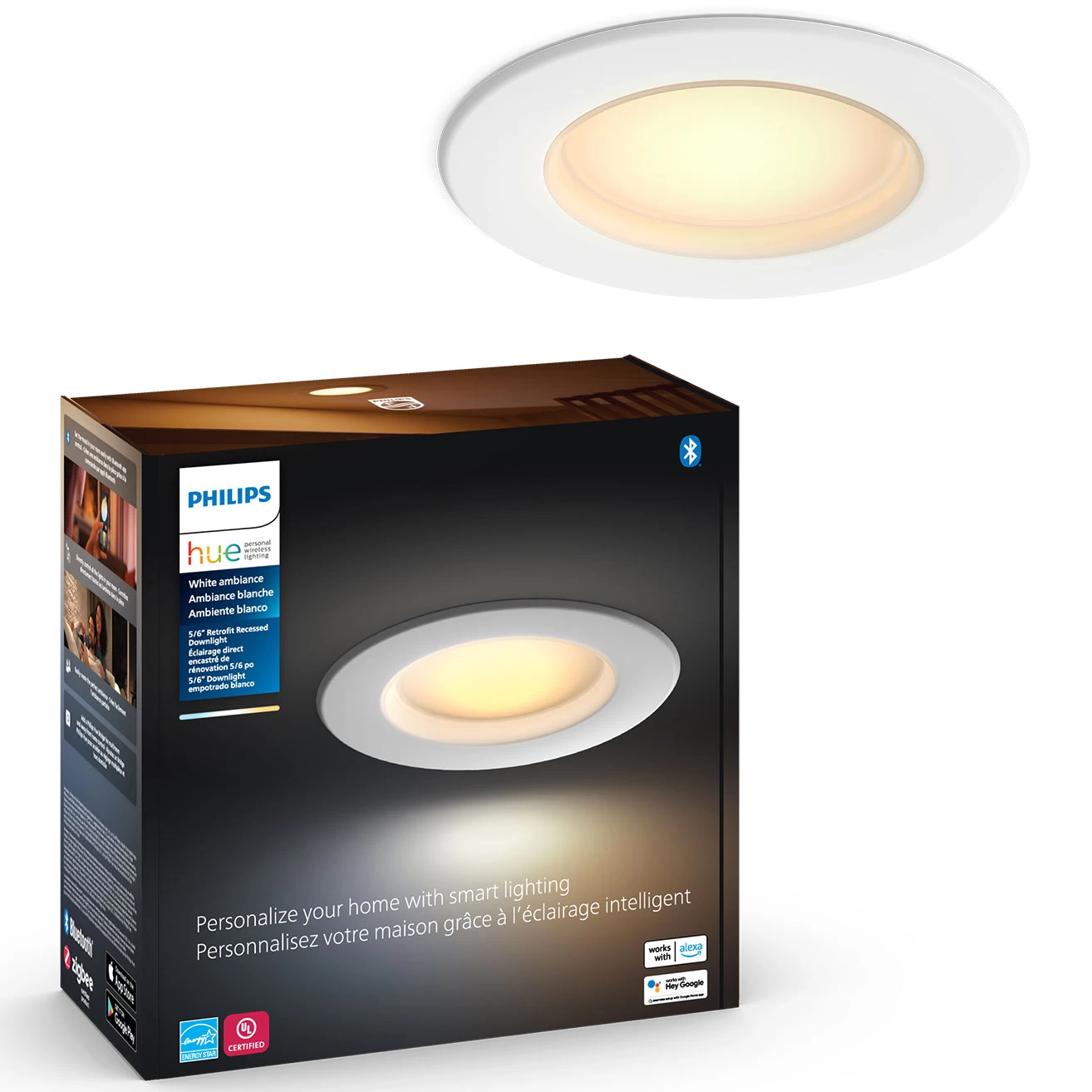 Philips Hue Hue 5/6IN White Ambiance Smart LED Recessed Retrofit - Image 4