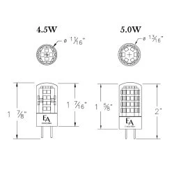 JCD G8 Bi-Pin Base 4.5W 120V 2700K 90CRI 2-Pack