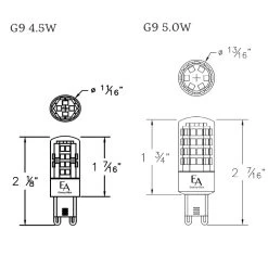 JCD G9 Pinblade 4.5W 120V 2700K 90CRI 2-Pack