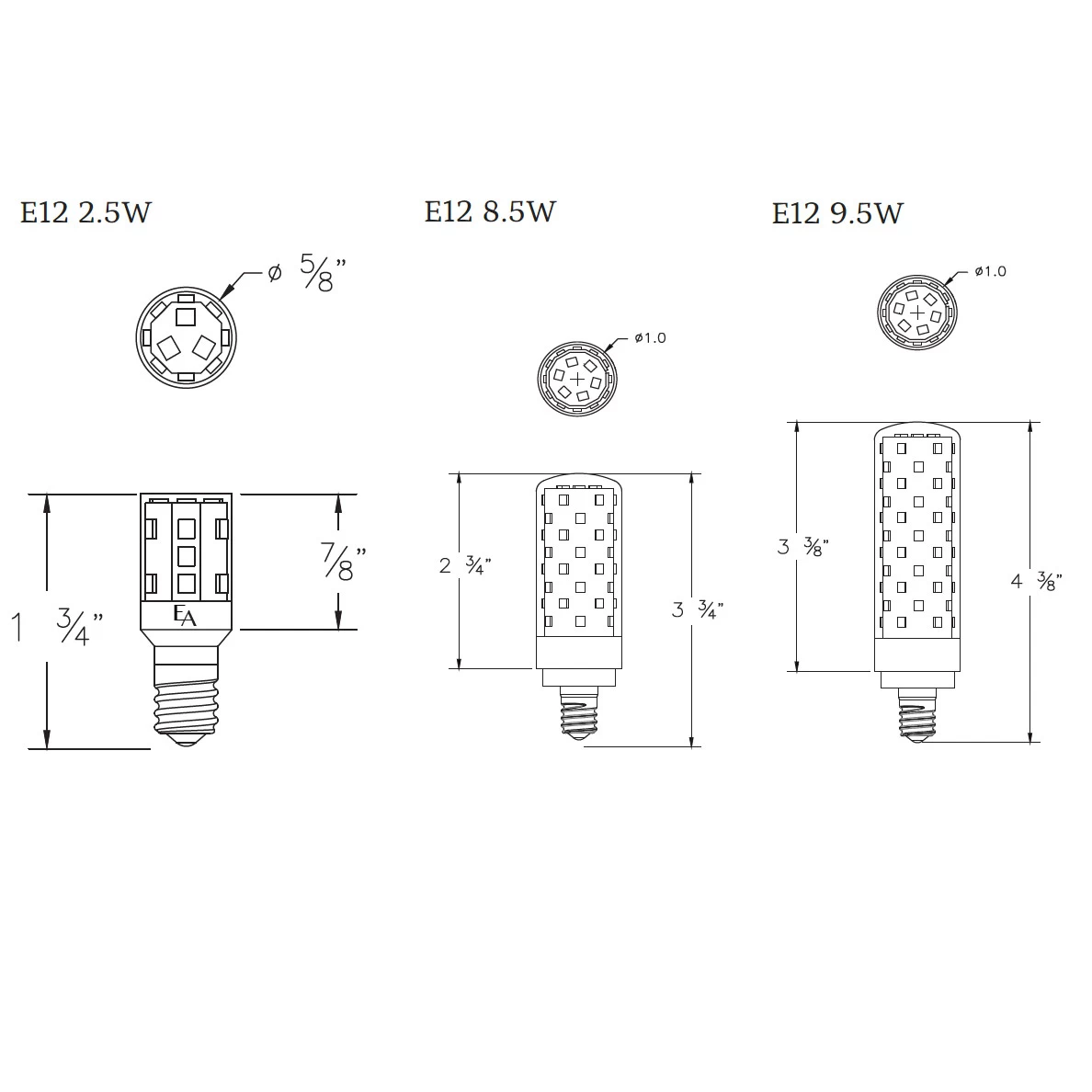 T4 E12 Base 2.5W 120V 2700K 90CRI 2-Pack