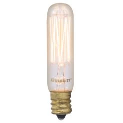 Nostalgic T6 E12 Candelabra Base Tube 25W 120V 2700K 4-PACK