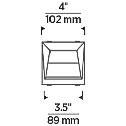 E4 Pro 4IN Square Flangeless Wall Wash Trim