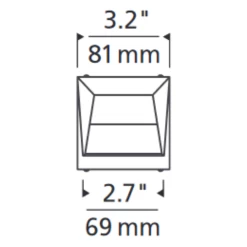 Element 3IN SQ Flangeless Wall Wash Trim