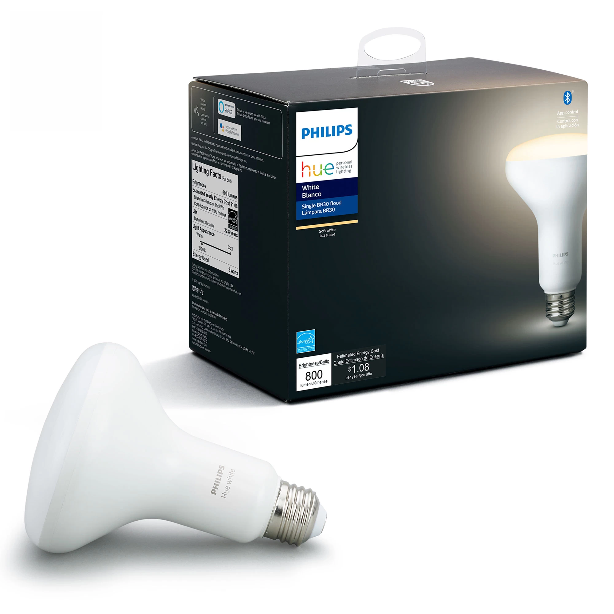 Philips Hue Hue BR30 White Smart Bulb - Image 3