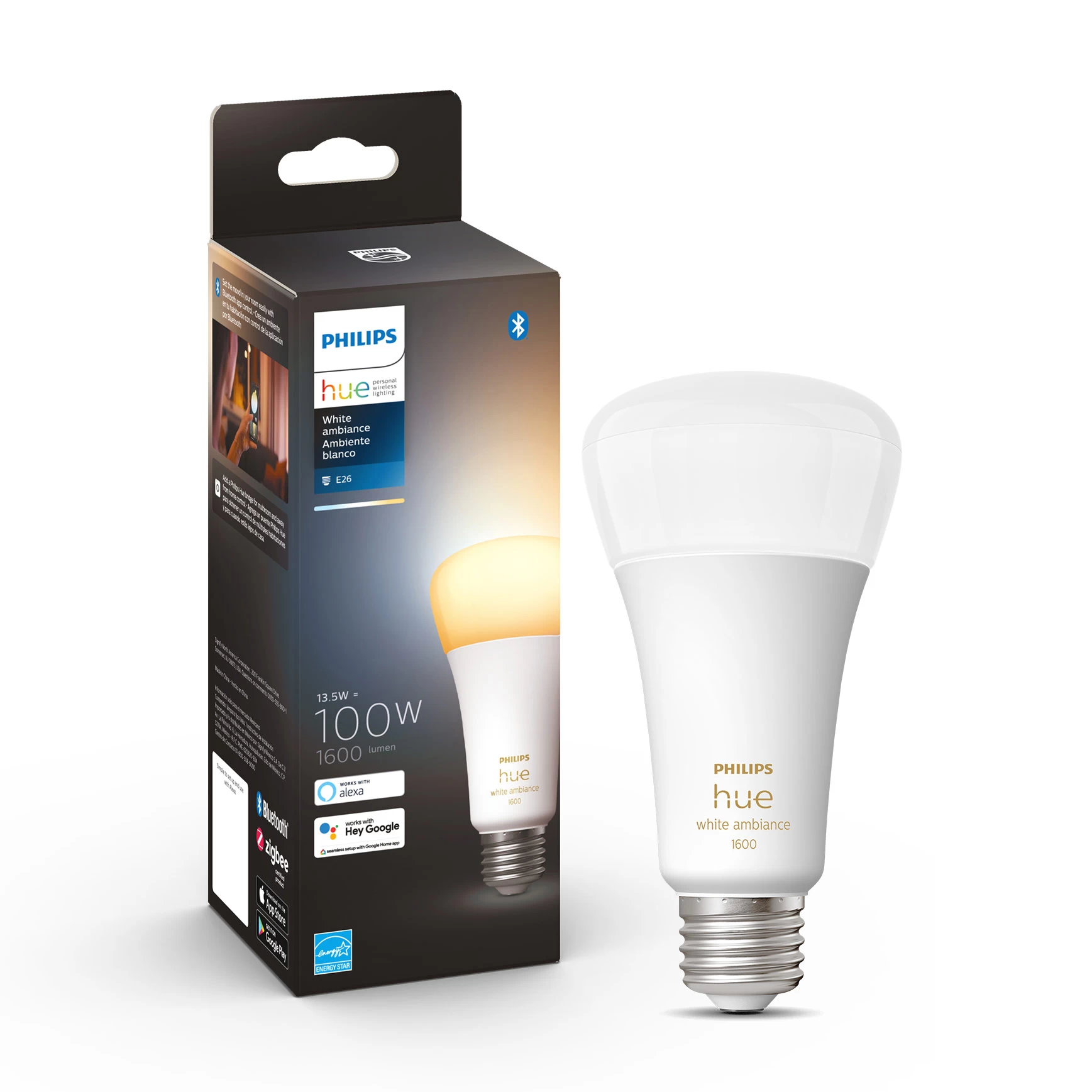 Philips Hue Hue A21 White Ambiance Smart Bulb - Image 5