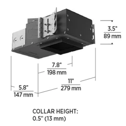 E4 Pro 4IN SQ ADJ Flangeless Wood Ceiling Wall Wash Housing