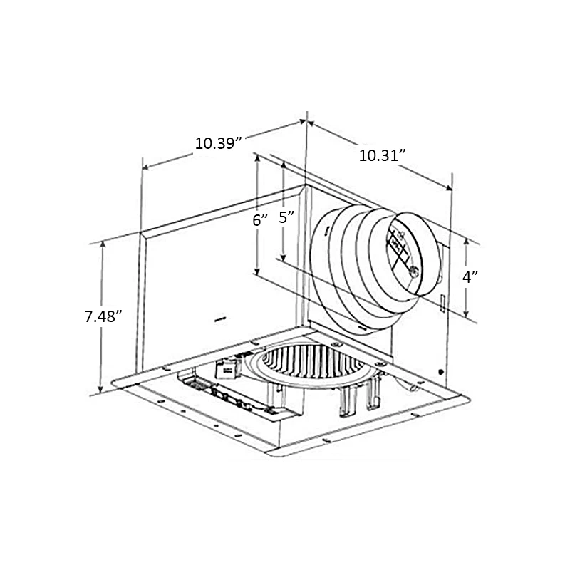 ABF-L5 Multi Speed Exhaust Fan W/ Light And Humidity Sensor - Image 2