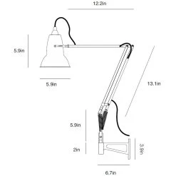 Anglepoise Original 1227 Brass Wall Mounted Task Lamp