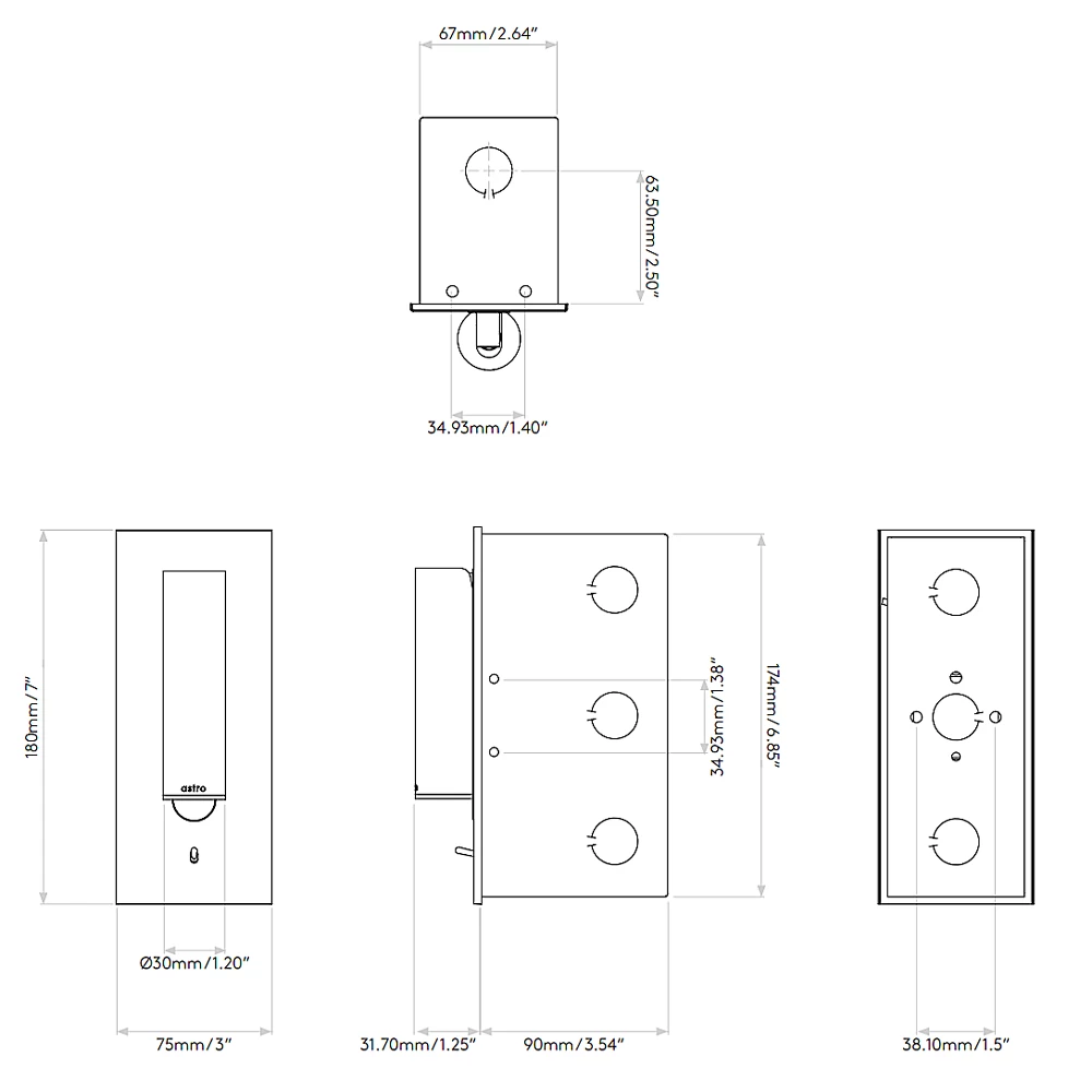 Fuse 3 Recessed Wall Sconce With Micro Switch