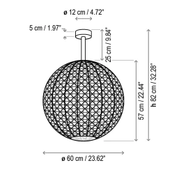 Nans Outdoor Sphere Ceiling Light 120V