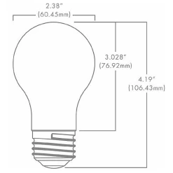 A19 Edge Filament Med Base 6.5W 120V 2700K 95CRI 10-PACK