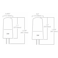 Ecostar G4 Bipin Base 2W 12V 2700K 10-PACK