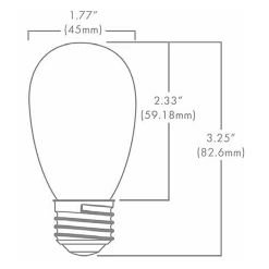 S14 Edge Filament Med Base 2.5W 120V 2700K 95CRI 10-PACK