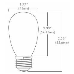 S14 Edge Filament Med Base 2W 12V 2700K 95CRI 10-PACK