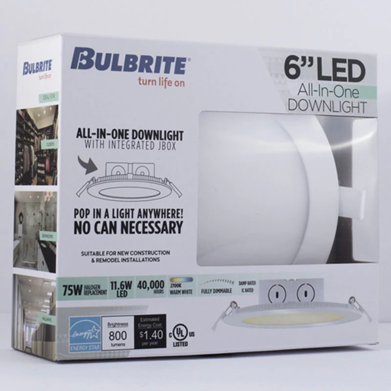 6IN Recessed Downlight W/Integrated Junction Box 120V 2-PACK - Image 3