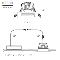 RGR 6IN SQ Color-Select Smooth Baffle Downlight/Housing