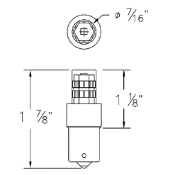 BA15s SC Bayonet Turtle 2W 12V Amber 2-Pack