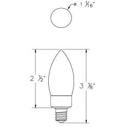 B10 Candelabra Base Turtle 3W Amber 120V 2-Pack