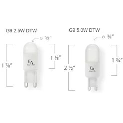JCD G9 Loop-Pin Base Warm Dim 2.5W 120V 90CRI 2-PACK