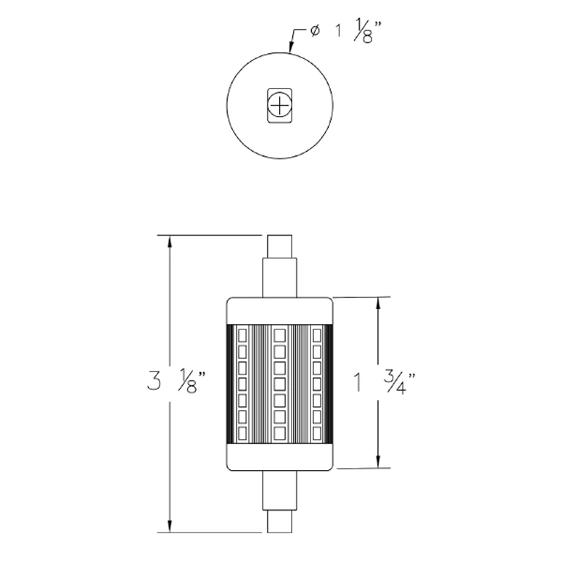 T3 R7S Short Turtle 4W 120V Amber 2-Pack