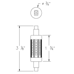 T3 R7S Short 5W 120V 2700K 80CRI 2-Pack