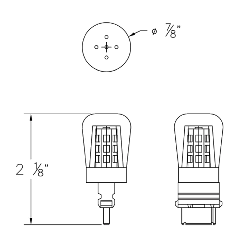 S8 Wedge Base Turtle 2W Amber 12V 2-Pack