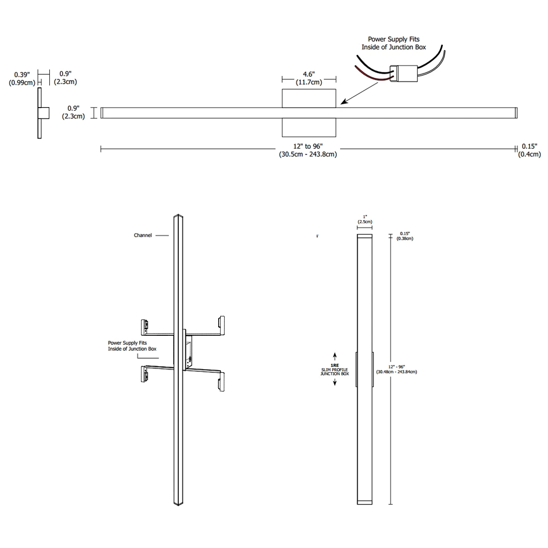 Twiggy D1 Warm Dim Bath Bar W/ 4 Inch Square Canopy