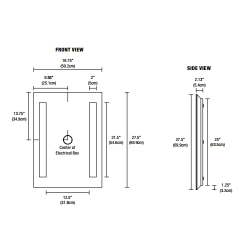 Twin Slim Surface Mount LED Mirror