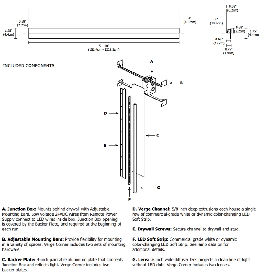 Verge Wall 2.5W Plaster-In System