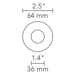 2 Inch Round Flangeless Bevel Lensed Shower Trim
