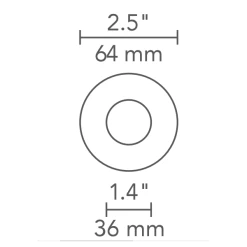 2 Inch Round Flangeless Flat Lensed Shower Trim