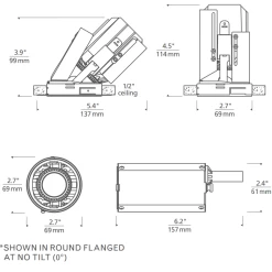 2IN RD Flanged Adjustable Remodel Non-IC Housing