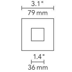 2 Inch Square Flanged Flat Lensed Shower Trim