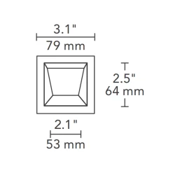 2 Inch Square Flanged Lensed Wall Wash Trim