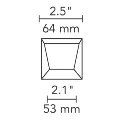 2 Inch Square Flangeless Lensed Wall Wash Trim