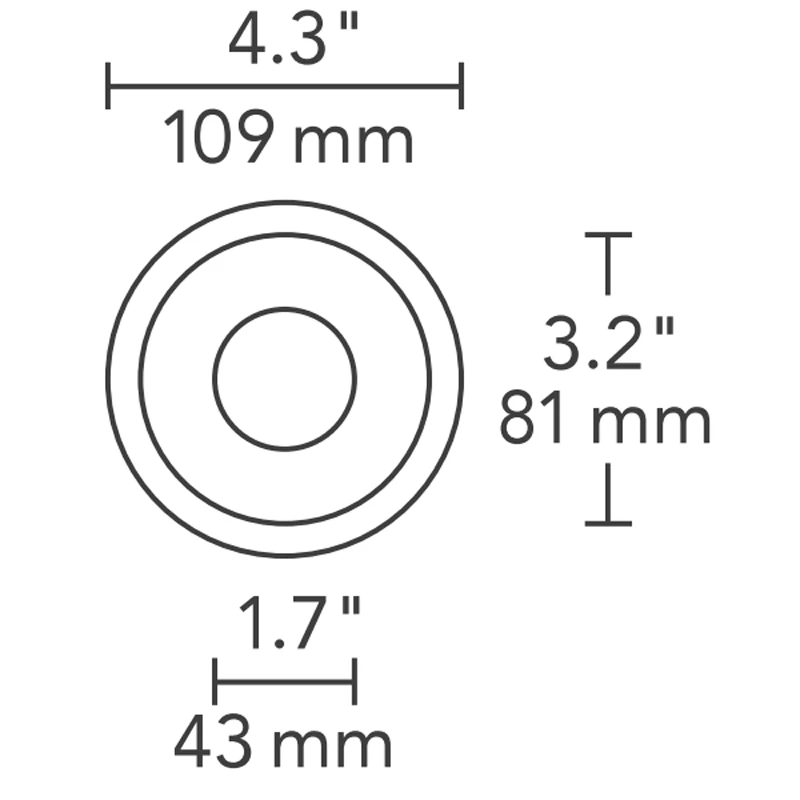 Element 3 Inch Round Flanged Bevel Lensed Shower Trim
