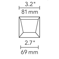 Element 3 Inch Square Flangeless Wall Wash Trim