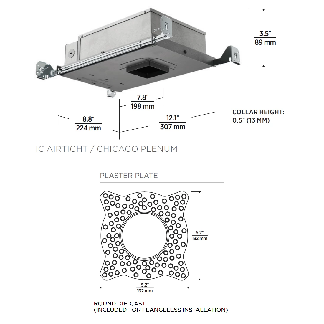 Entra CL 2IN Round Flangeless New Construction Housing