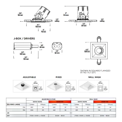 Entra CL 3IN Square Flanged Trim / Remodel Housing