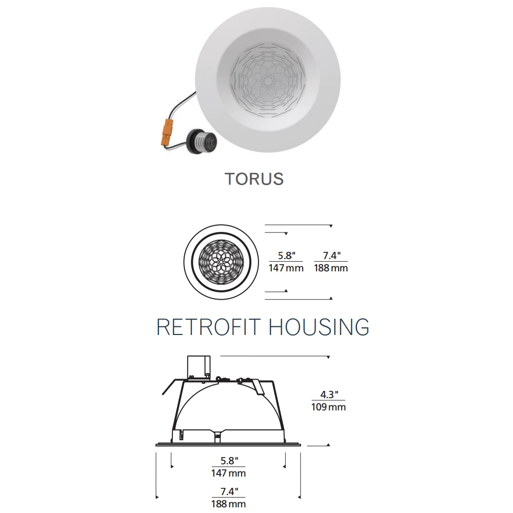 Reflections 6IN Torus Retrofit Flanged Indirect Downlight