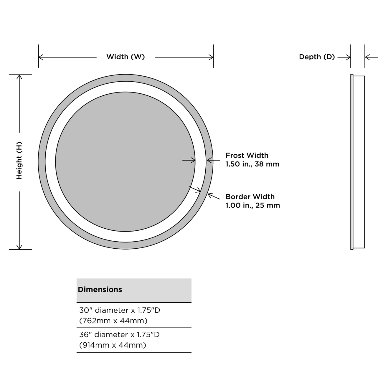 Eternity Round Lighted Mirror