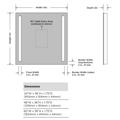 Fusion Rectangle Lighted Mirror
