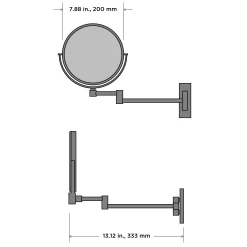 Palette Wall Mount Makeup Mirror