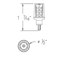 T5 Wedge Base 1.5W 12V 2700K 90CRI 2-Pack