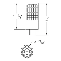 JCD G8 Bi-Pin Base 5W 120V 2700K 90CRI 1-Pack