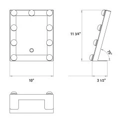 Vintage Hollywood Portable Tabletop Mirror